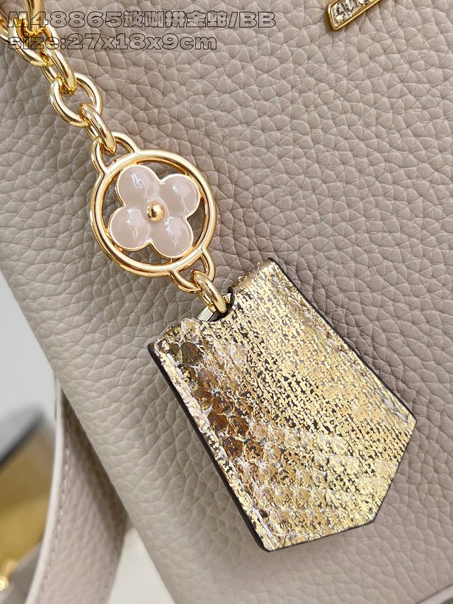 Louis vuitton original calfskin capucines BB handbag N89369 grey