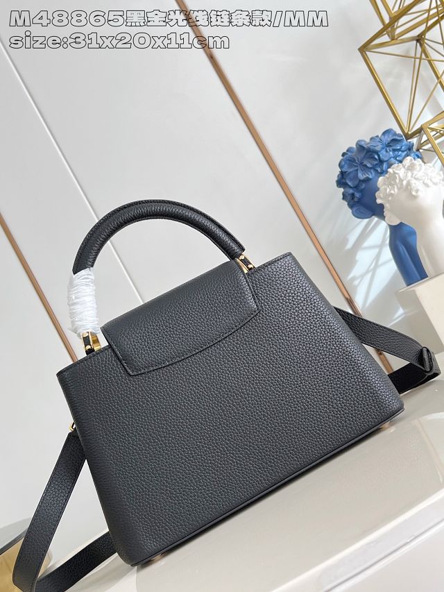 Louis vuitton original calfskin capucines MM handbag M27035 black