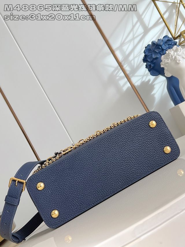 Louis vuitton original calfskin capucines MM handbag M27035 blue