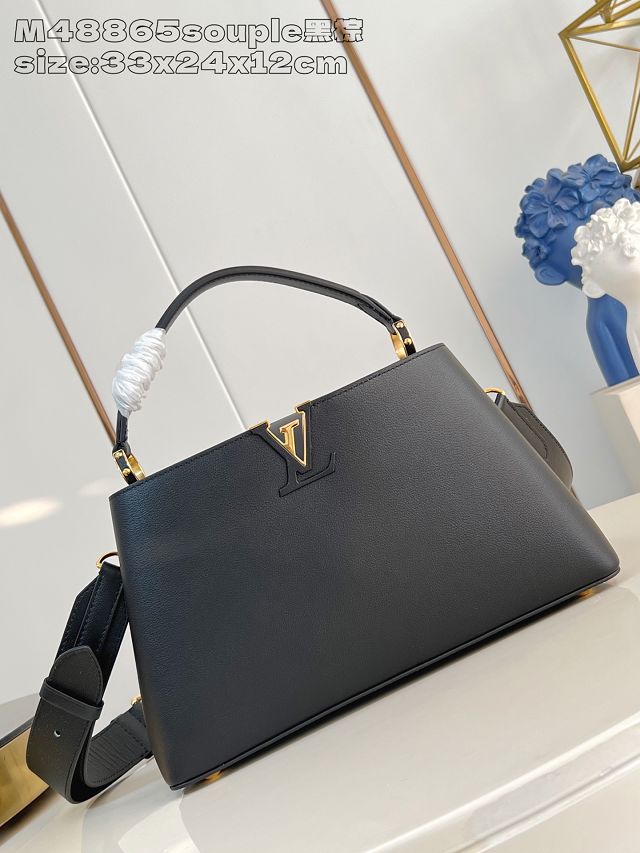 Louis vuitton original calfskin capucines MM souple M14370 black