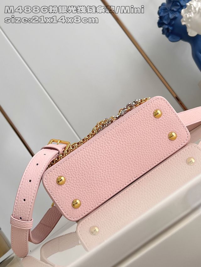 Louis vuitton original calfskin capucines mini handbag M26351 pink