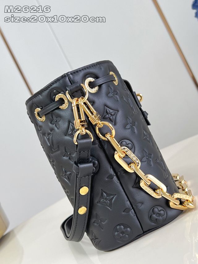 Louis vuitton original calfskin coussin bucket M26216 black