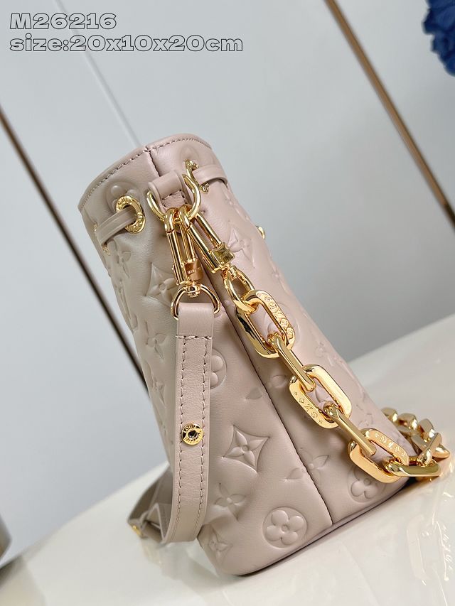 Louis vuitton original calfskin coussin bucket M26530 grey