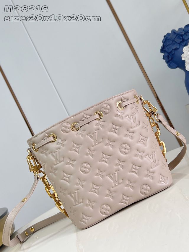 Louis vuitton original calfskin coussin bucket M26530 grey