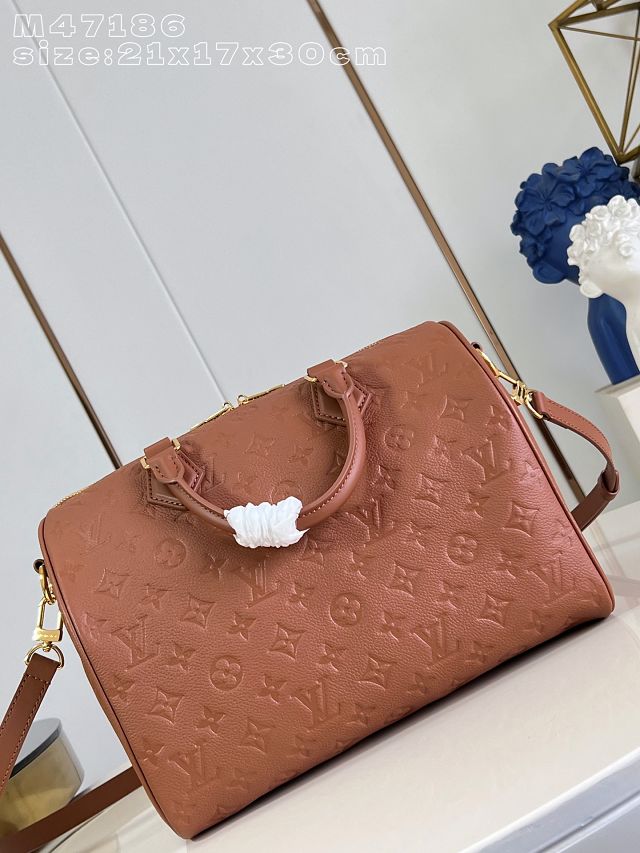 Louis vuitton original calfskin speedy soft 30 handbag M28662 tan