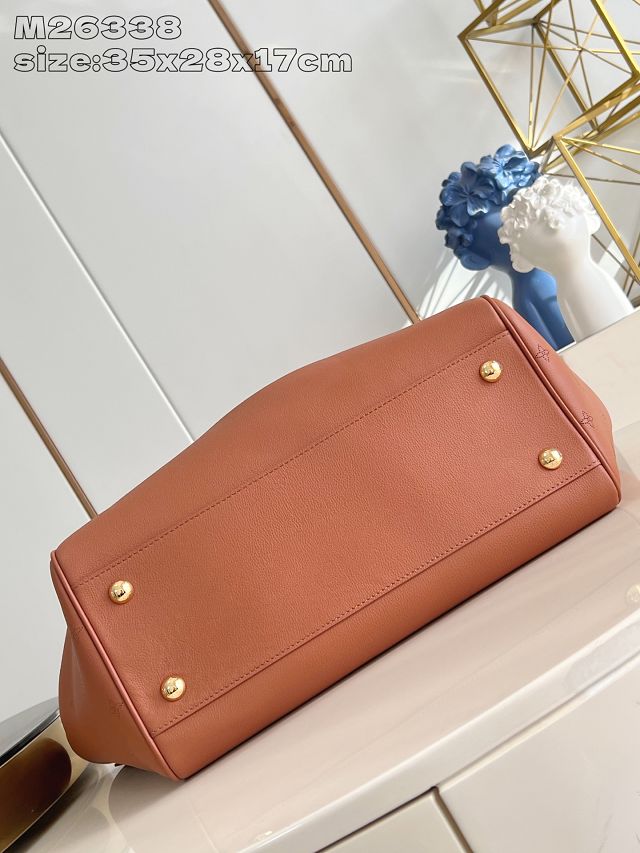 Louis vuitton original calfskin vendome mm handbag M26501 cognac