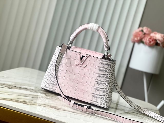 Louis vuitton original crocodile calfskin capucines BB handbag N93163 pink