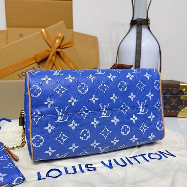 Louis vuitton original ostrich calfskin speedy P9 25 N13912 blue