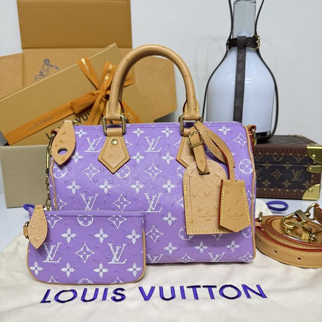 Louis vuitton original ostrich calfskin speedy P9 25 N24426 purple