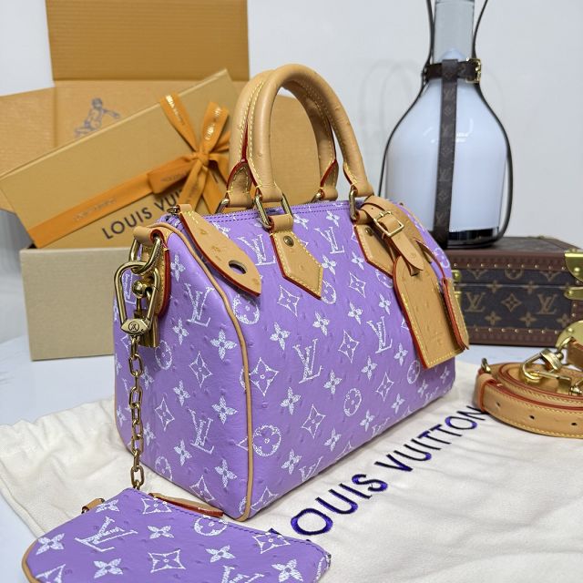 Louis vuitton original ostrich calfskin speedy P9 25 N24426 purple
