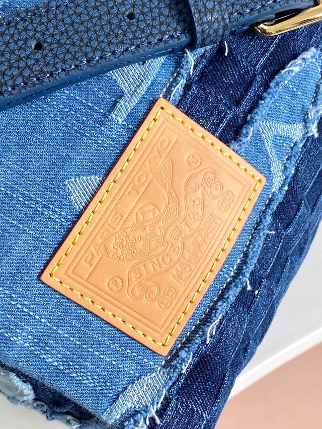 Louis vuitton original denim keepall 50 M26117 blue