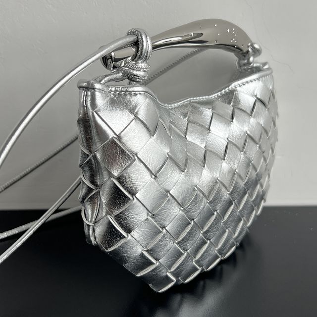 BV original lambskin mini sardine bag 744267 silver