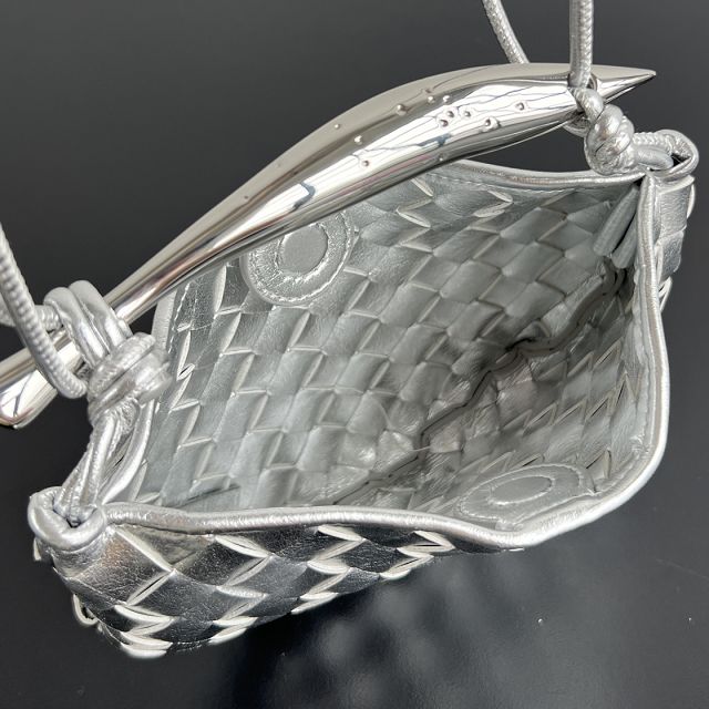 BV original lambskin mini sardine bag 744267 silver