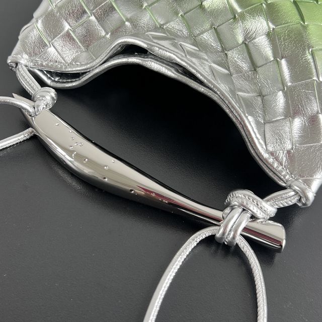 BV original lambskin mini sardine bag 744267 silver&green