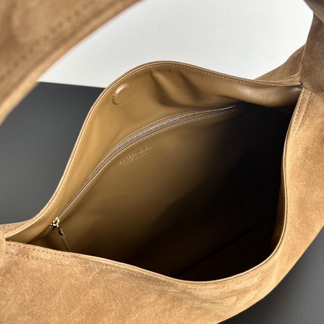 BV original suede calfskin large hop bag 803976 brown