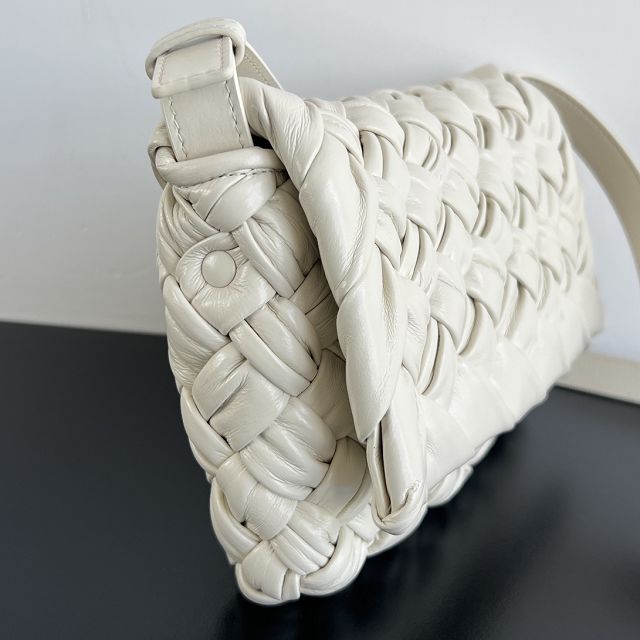 BV original calfskin small shoulder bag 787113 white