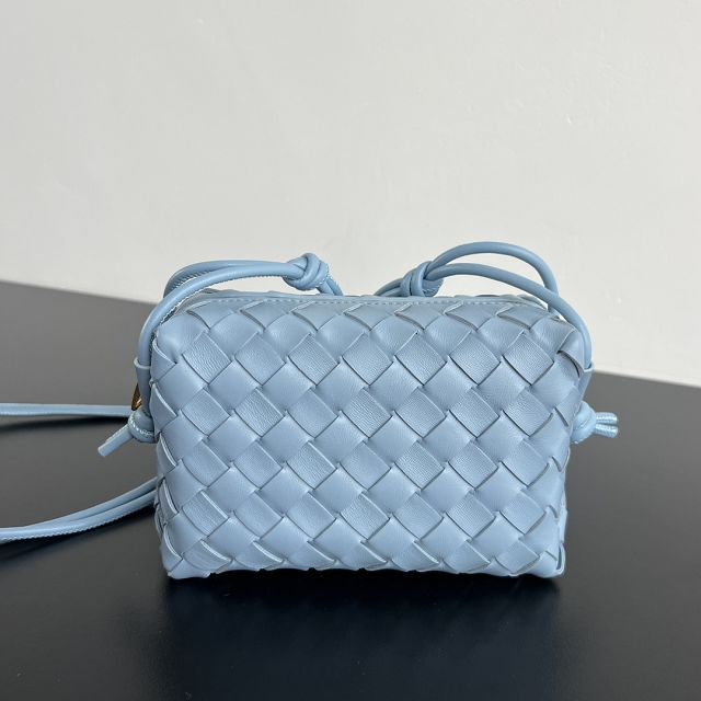 BV original lambskin mini loop camera bag 723547 light blue