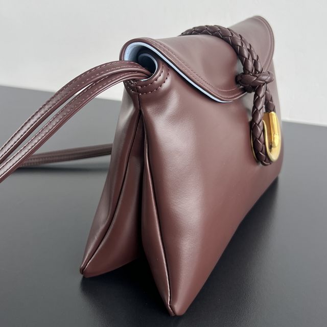 BV original calfskin small liberta bag 806030 deep mahogany