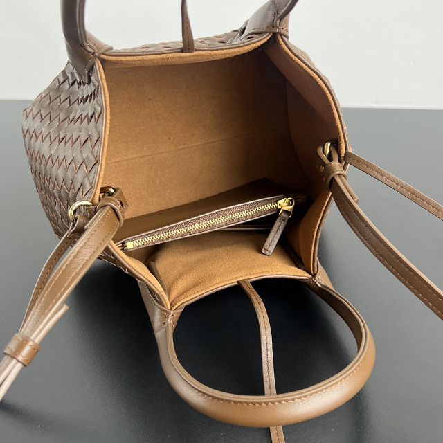 BV original calfskin small pinacoteca tote bag 819004 nocciola