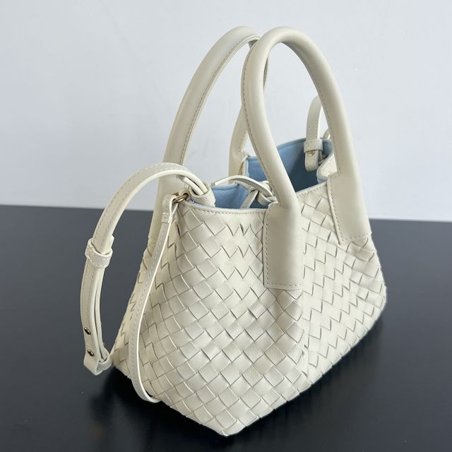 BV original calfskin small pinacoteca tote bag 819004 sea salt