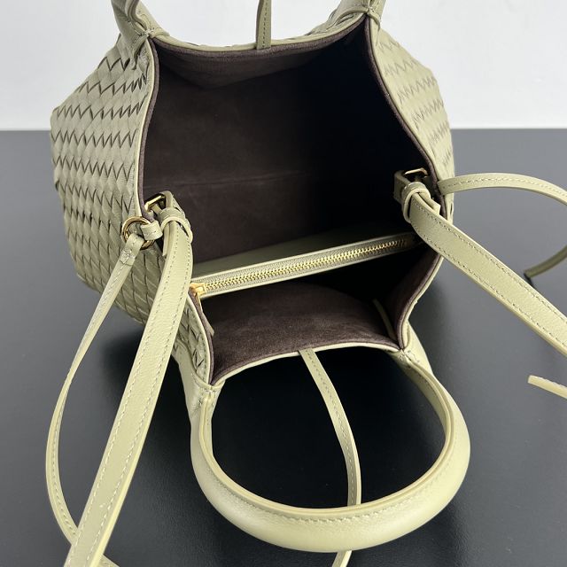 BV original calfskin small pinacoteca tote bag 819004 travertine