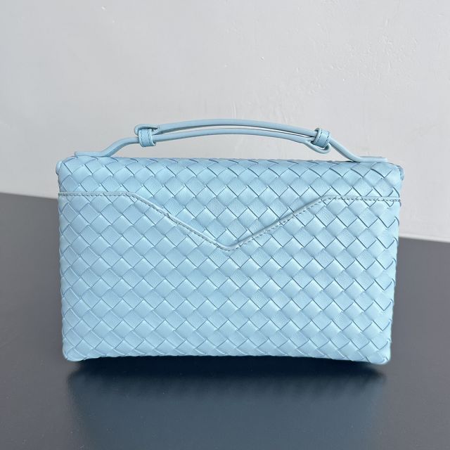BV original lambskin knot lock bag 817191 light blue