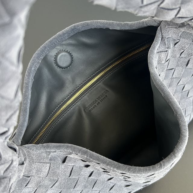 BV original suede calfskin medium hop bag 796262 graphite