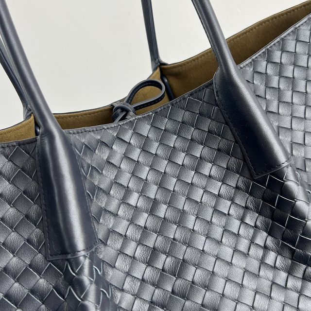 BV original calfskin large pinacoteca tote bag 817166 deep blue