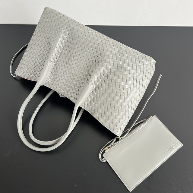 BV original calfskin large pinacoteca tote bag 817166 sterling