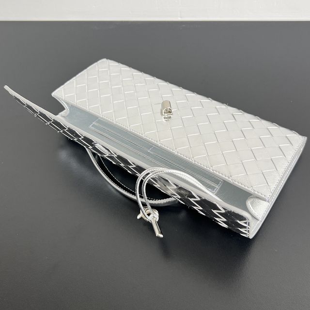 BV original lambskin andiamo long clutch 741511 silver