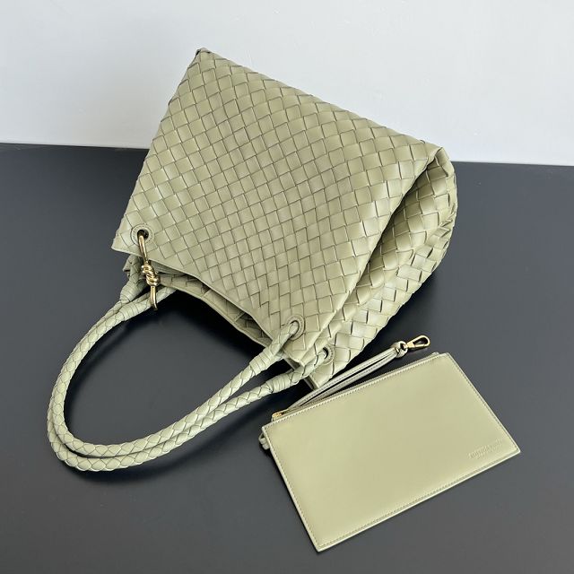 BV original lambskin large parachute shoulder bag 796571 travertine