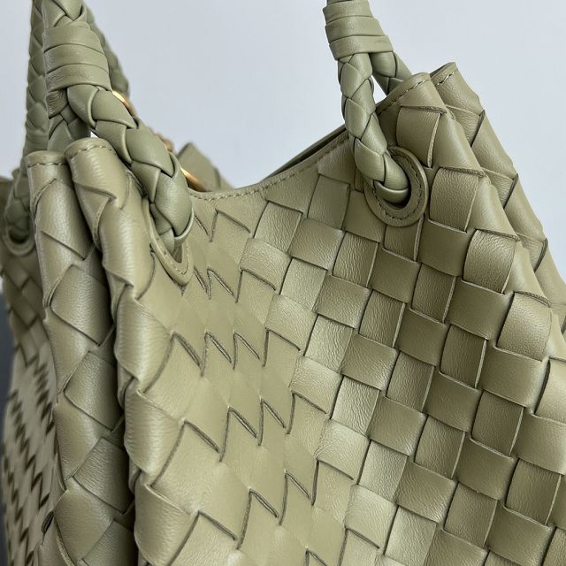 BV original lambskin large parachute shoulder bag 796571 travertine