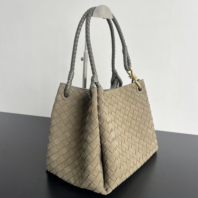 BV original suede large parachute shoulder bag 796571 cypress