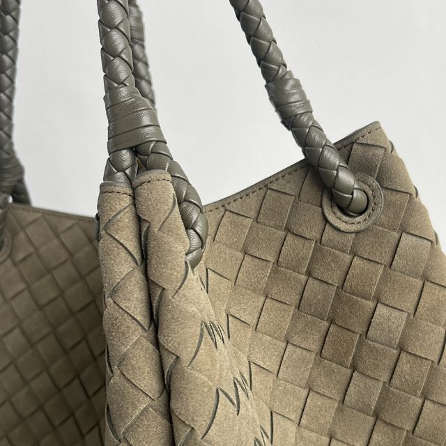 BV original suede large parachute shoulder bag 796571 cypress