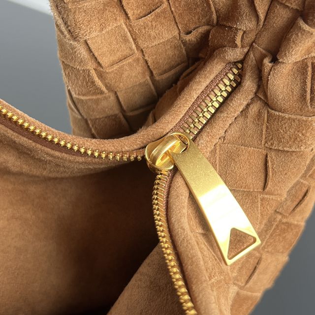 BV original suede calfskin teen jodie bag 690225 amber