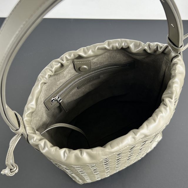 BV original lambskin biblioteca bucket 836020 cypress