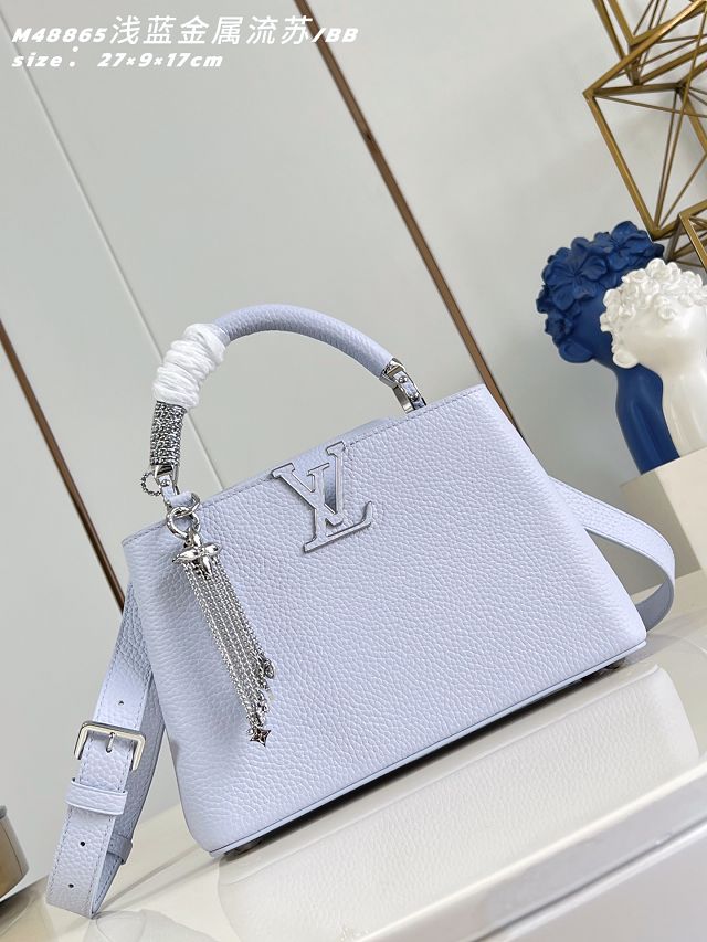 Louis vuitton original calfskin capucines BB M26531 light blue