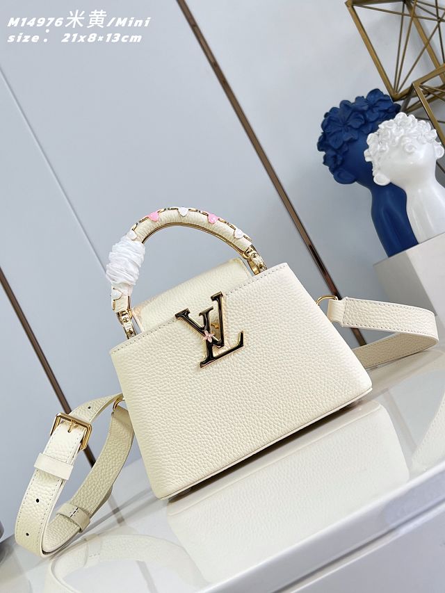 Louis vuitton original calfskin capucines mini M14396 beige