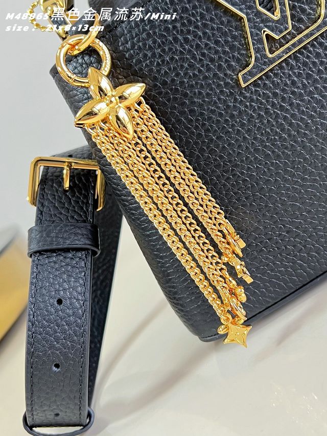 Louis vuitton original calfskin capucines mini M26328 black