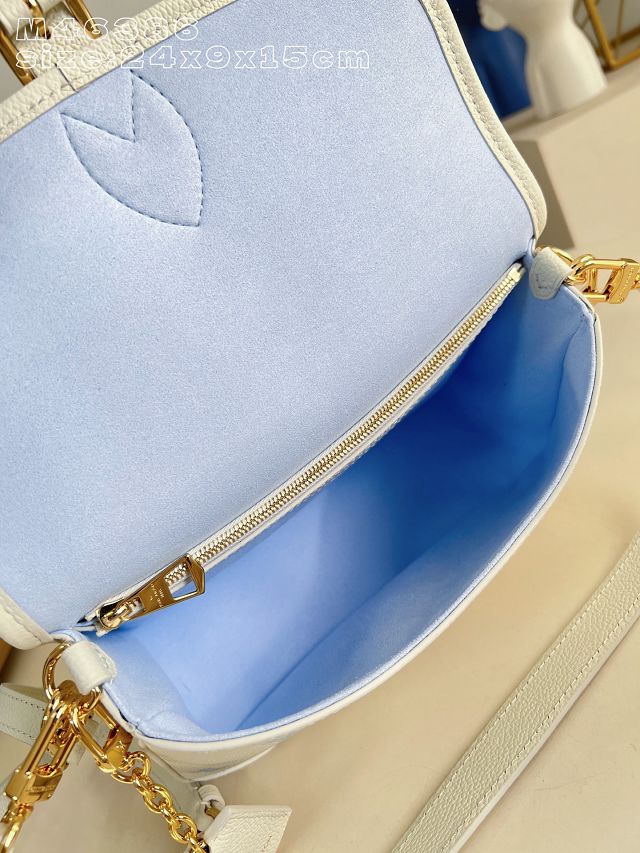 Louis vuitton original calfskin diane satchel M28054 milky&blue