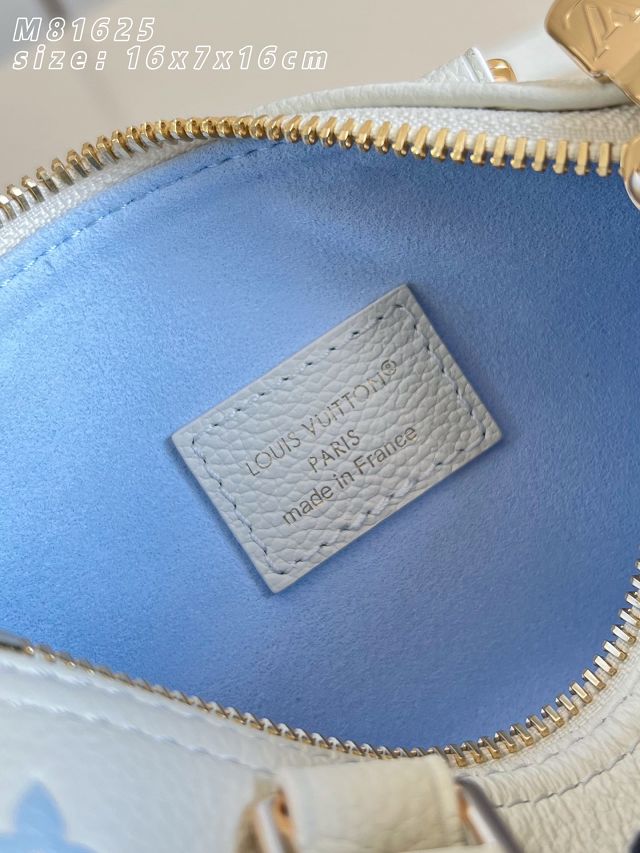 Louis vuitton original calfskin nano speedy M27702 milky&blue