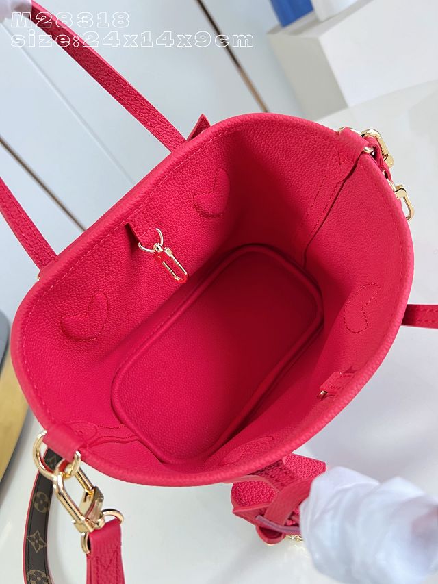 Louis vuitton original calfskin&canvas neverfull Inside out BB M28318 red