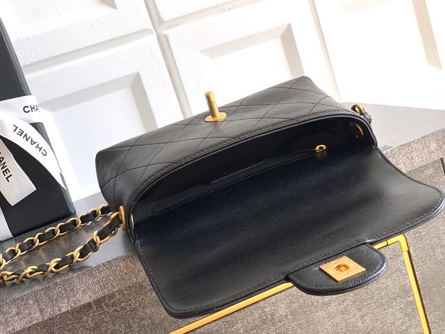 CC original grained calfskin mini flap bag AS5986 black