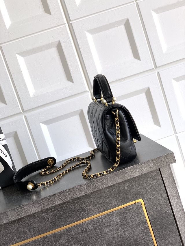 CC original lambskin mini flap bag AS5399 black