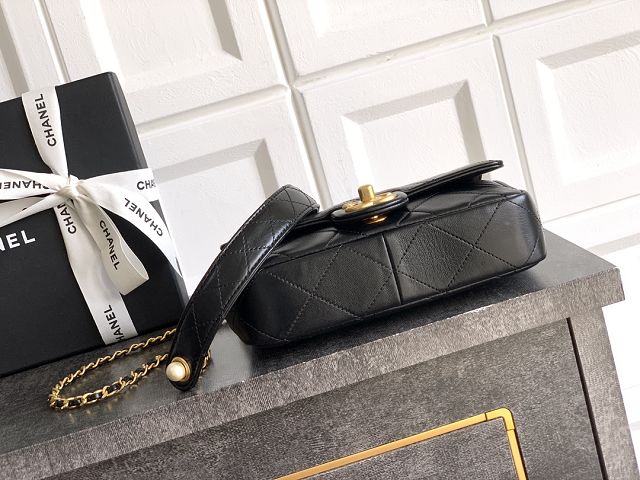 CC original lambskin mini flap bag AS5399 black