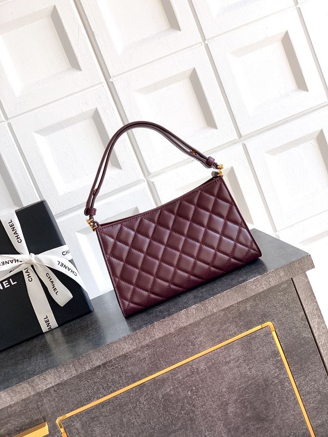 CC original lambskin shoulder bag AS6045 bordeaux
