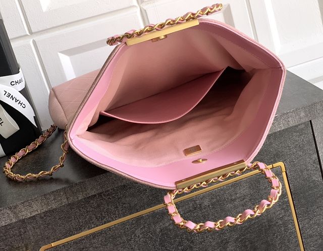 CC original suede calfskin large handbag AS5936 pink