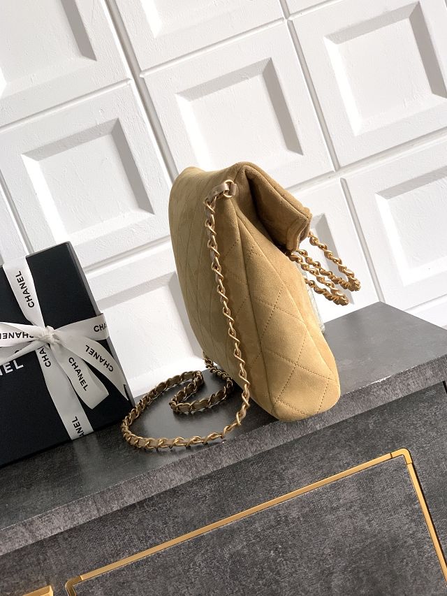 CC original suede calfskin medium handbag AS5896 apricot