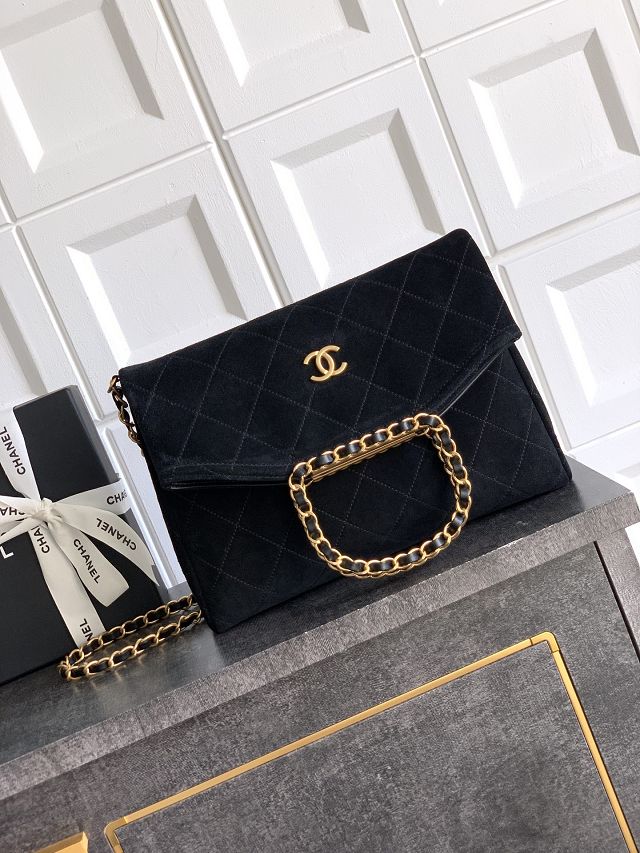 CC original suede calfskin medium handbag AS5896 black