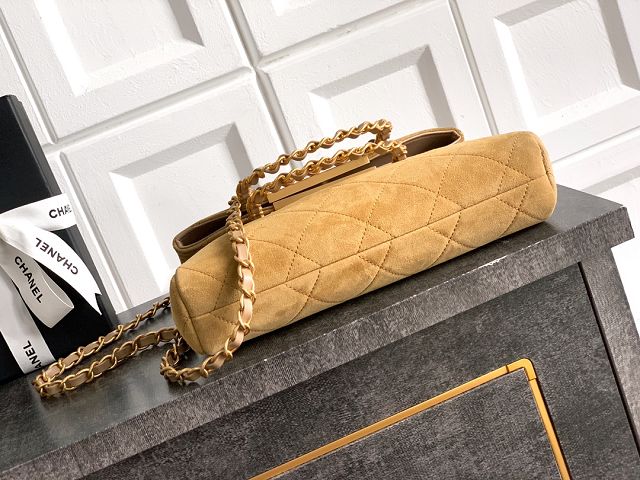 CC original suede calfskin small handbag AS5895 apricot